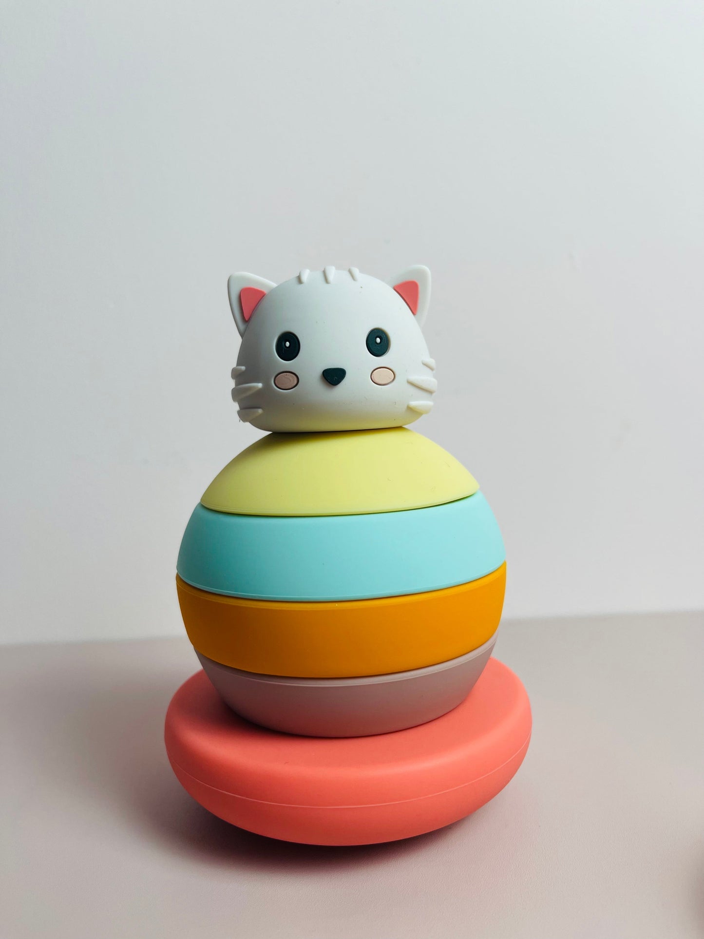 Tour Empilable | Chat Corail, Jaune & Bleu
