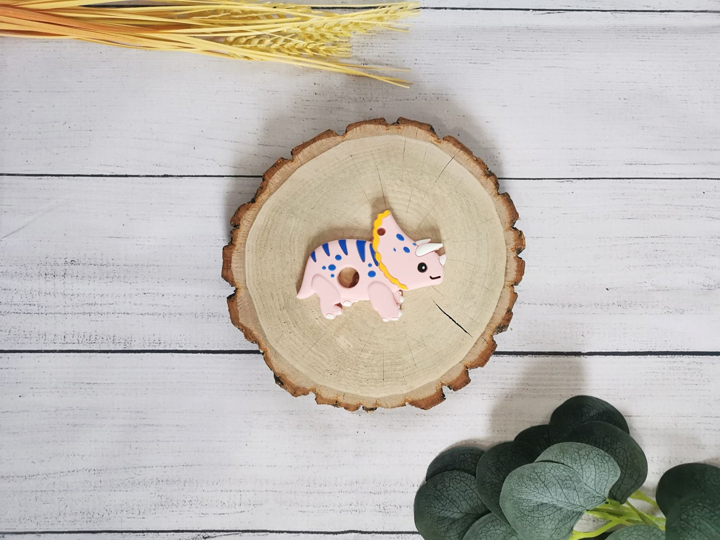 Jouet De Dentition | Tricératop Rose Pâle