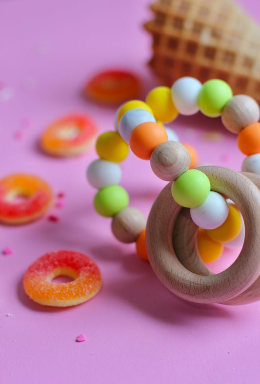 Balle de dentition | Lime et Tangerine