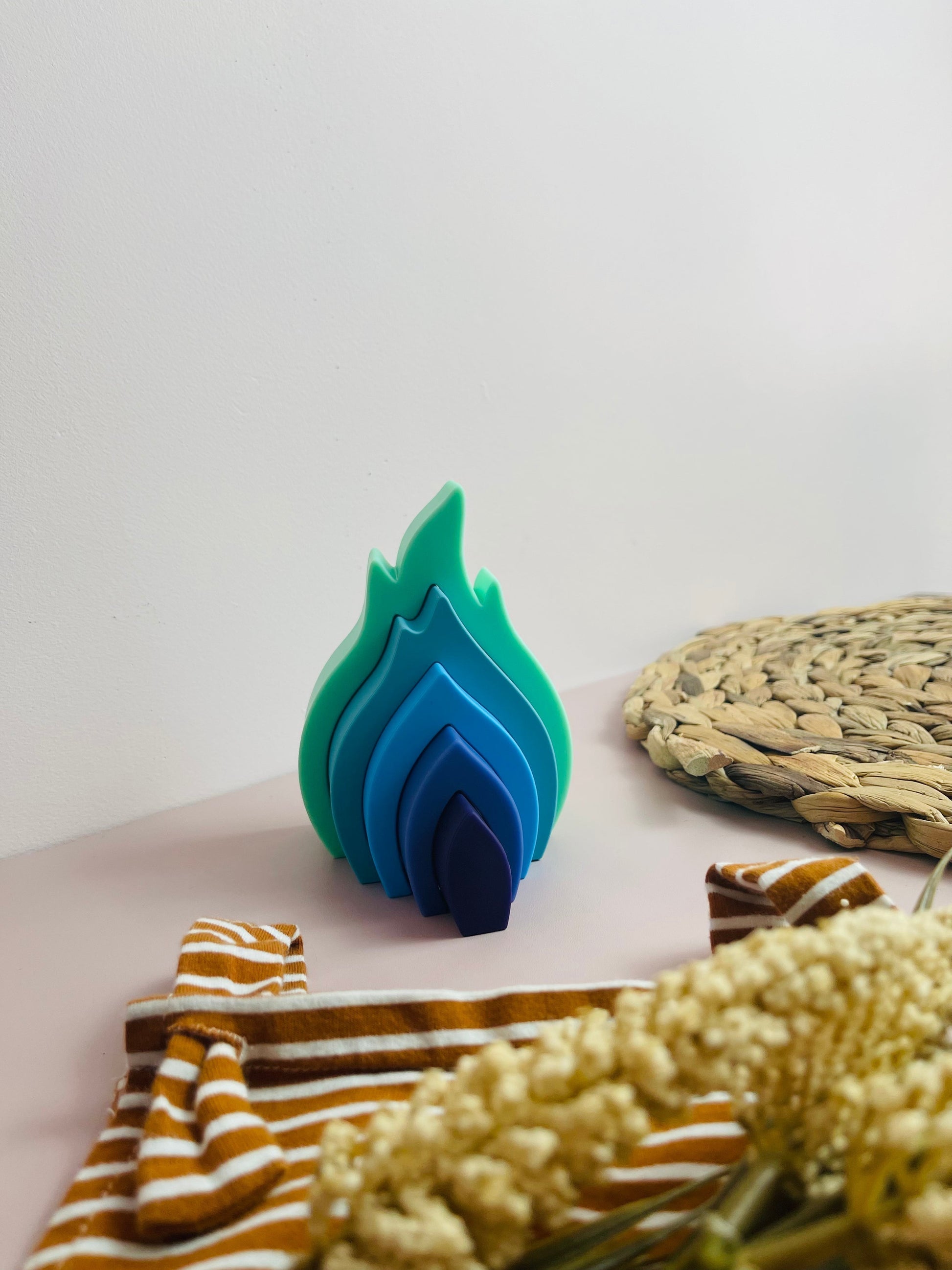 Jouet à Empiler | Feu De Camp - Teintes Bleutées