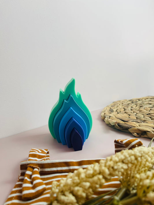 Jouet à Empiler | Feu De Camp - Teintes Bleutées