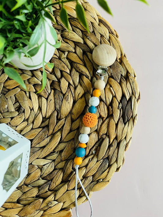 Attache-suce | Abricot & Biscay Blue