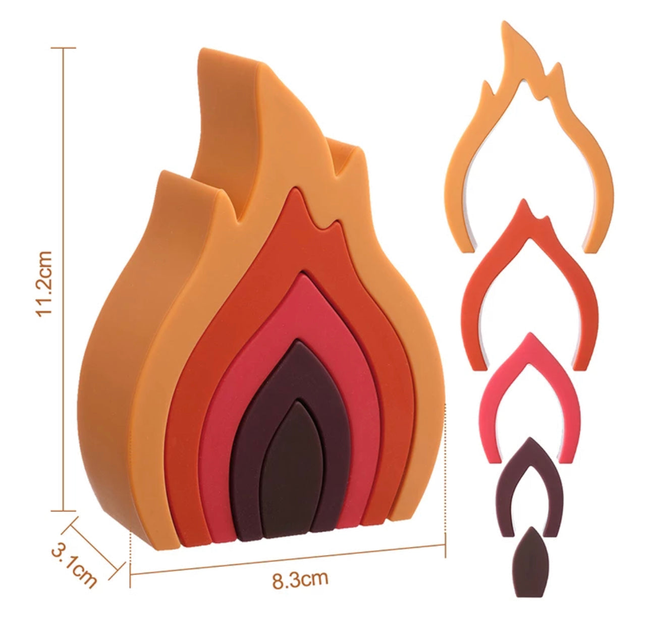 Jouet à Empiler | Feu De Camp - Teintes Bleutées